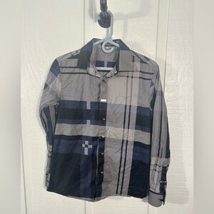 Waughfirst Men’s Blue and Gray Long Sleeve Snap Front Shirt Size Small EUC